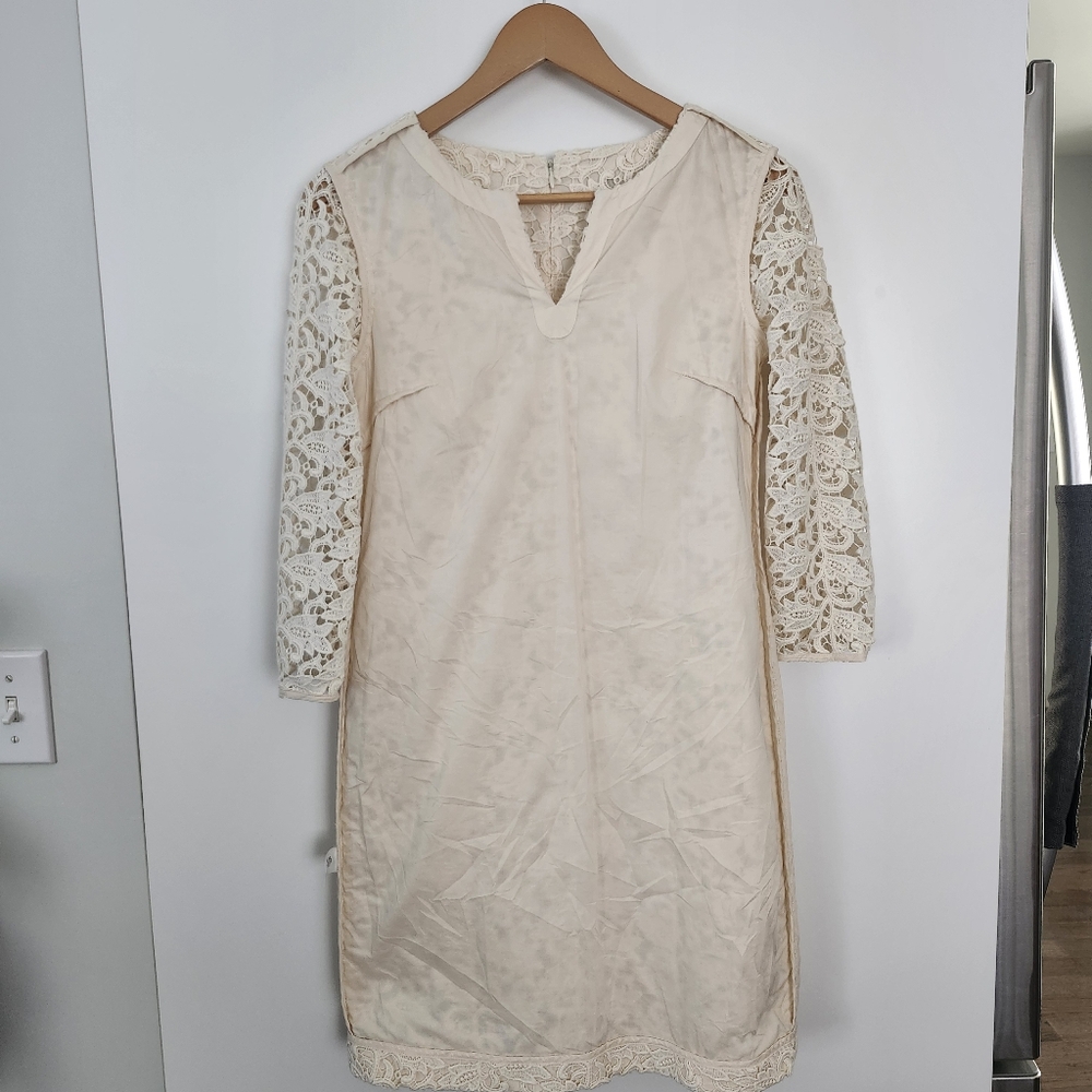 TALBOTS Ivory Lace Shift Dress Wedding Guest Bridal Shower Cocktails Size 2P NWT - Picture 3 of 14